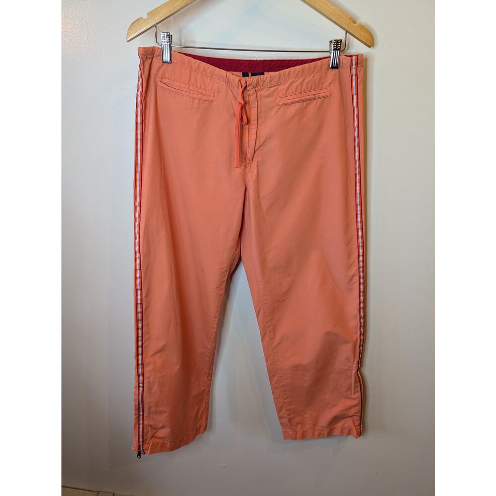 Abercrombie Fitch Burnt Orange Side Stripe Zip Ankle Pants Size 6 Retrosport Y2K